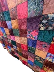 Vtg Velvet Patchwork Quilt Bedspread Q/king Boho Cozy Cottage Witchy. Fixed Price $240.00.