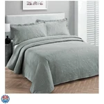 Fancy Collection Luxury Bedspread Coverlet Embossed Solid Grey New .... Fixed Price $35.95.