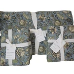 Pottery Barn Anjali Chambray Full Queen Quilt + 2 Euro Shams Blue Cotton India. Fixed Price $349.99.