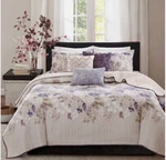 Madison Park Luna 6 Piece Printed Quilt Set With Throw Pillow Floral Bedding. Fixed Price $55.99.