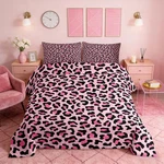 Castle Fairy Pink Leopard Print Comforter Set,wild Animal Skin Luxury Bedding. Fixed Price $95.54.