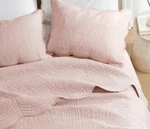 Blush Pink Matelasse 3PC King Quilt Set : French Cottage Tile Coverlet Farmhouse. Fixed Price $119.45.