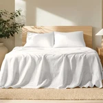 Luxury 100% Linen Sheet Set - Deep Pockets Easy Fit By Bare Home. Fixed Price $355.99.