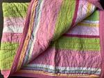Rare New! Pottery Barn Kids Capri Stripe *twin Quilt Comforter Pink Green. Fixed Price $64.95.