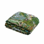 Indian Green Crown Print Kantha Quilt Twin Cotton Blanket Vintage Bedspread Us. Fixed Price $54.65.
