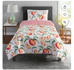 Twin - Mainstays Peaches Reversible Quilt Blanket Set W/ Tote, 3 Pieces. Fixed Price $38.99.