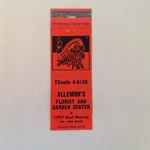 Vtg Matchbook Cover Allemon's Florist And Garden Center East Warren Michigan. Fixed Price $12.99.