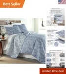Extra Large King Size Quilts, Paisley Quilt, Blue And White Bedspread, 3-PIEC.... Fixed Price $95.99.