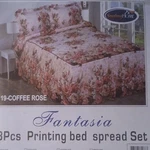 Smiling Home Fantasia Floral Coffee Rose Rectangular Bedspread Set For Bedroom. Fixed Price $120.54.