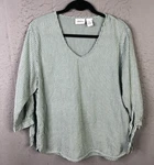 The Vermont Country Store Shirt Womens Xl Green Striped V-neck Preppy. Fixed Price $24.54.