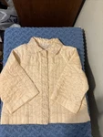 Vtg Barbizon Pale Pink Dainty Puff Satin Quilted Lace Collar Bed Jacket Flaws. Fixed Price $49.00.