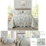 Queen Garden Style Floral Quilted Bedspread Oversized Coverlet. Fixed Price $135.99.
