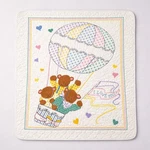 Vtg Handmade Embroidered Baby Quilt Teddy Bear Hot Air Balloon Nursery Keepsake. Fixed Price $39.99.