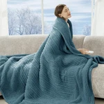Luzarta Heated Blanket Twin Soft Double Sided 62"X84", 5-BLUE. Fixed Price $50.99.