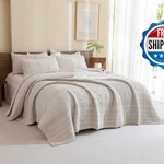 Cozytide Oversized King Bedspread 128X120100 Cotton Oatmeal Waffle Quilt Set. Fixed Price $322.67.