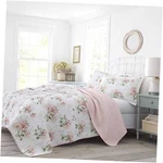 Laura Ashley - Quilt Set, Soft Cotton Bedding With Queen Honeysuckle Pink. Fixed Price $100.88.