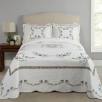 Heather Embroidered Bedspread - Lightweight Breathable All Seasons Bedding, K.... Fixed Price $149.04.