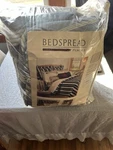 Royal Collection Smoke Blue Striped Bedspread Percale Smooth Touch 84X84IN. Fixed Price $90.00.