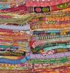 5 Pieces Mix Lot Wholesale Tribal Indian Kantha Quilts Vintage Cotton Bed Cover. Fixed Price $67.34.