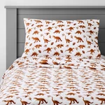 Queen Dinosaur Cotton Sheet Set Watercolor Brown - Pillowfort. Fixed Price $19.99.