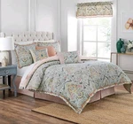 Waverly Artisanal 4 Piece Reversible Comforter Set -100% Cotton Queen. Fixed Price $199.00.