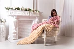 Chunky Knit Blanket, Wool. Fixed Price $488.90.