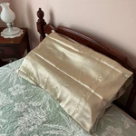 New Great Bay Home Standard Gold Satin Pillowcase. Fixed Price $14.00.