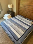 Nautica Gorgeous Blue And White Cotton Reversible Quilt F/q Size 80 X 81. Fixed Price $50.00.