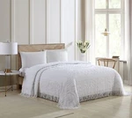 Beatrice Home Fashions Medallion Chenille Bedspread, King, White. Fixed Price $90.25.