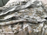 Set! Adrianna Bella Notte Queen Silk Jacquard Duvet With 2 Euro Shams Silvermist. Fixed Price $295.00.