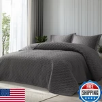 Bedsure Cal King Quilt Set Basket Weave, Lightweight Bedspread, Grey, All-seas. Fixed Price $88.25.