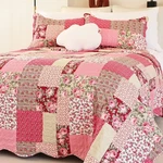 Cmfshape Summer Floral Queen Quilted Bedspread,romantic Pink Set Full,reve. Fixed Price $49.80.