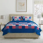 3-PIECE Caroline Patriotic Quilt Set Americana Stars And Plaid Patch. Fixed Price $50.19.