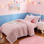 Comforter Twin Size,pink Ruffle Dorm Room Essentials Bed,. Fixed Price $71.99.