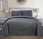 Mk Collection 3PC Solid Embossed Bedspread Cover Size Full/queen Grey. Fixed Price $44.44.