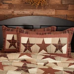Primitive King Sham Red Independence Day Patchwork Star Bedroom Decor Vhc Brands. Fixed Price $39.95.