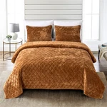 Fredsure Distressed Velvet Quilt Set, 3 Pieces Caramel Gold King, .... Fixed Price $90.25.