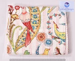 Indian Handmade Queen Cotton Kantha Quilt Bird Print Blanket Bedspread Throw. Fixed Price $99.27.