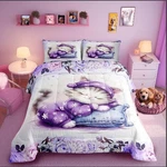 Castle Fairy Kawaii Cat Comforter Set ,cute Sleeping Animals Bedding .... Fixed Price $67.27.