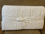 Pottery Barn Belgian Flax Linen Floral Stitch Quilt King / Cal White New. Fixed Price $249.95.