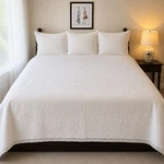 Simply Shabby Chic King Quilt White Linen Blend Crochet Lace Trim Rachel Ashwell. Fixed Price $120.00.