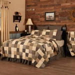 Primitive Queen Quilt Set Black Patchwork Kettle Grove Cotton Vhc Brands. Fixed Price $202.37.
