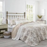 Bedford 3-PIECE Mocha Brown Floral Cotton King Quilt Set. Fixed Price $92.84.