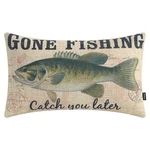 Gone Fishing Pillow Cover 20X12 Inch Lakeside Decor Cushion Oblong Pill.... Fixed Price $22.24.