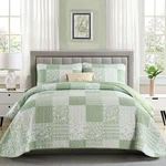 Floral Plaid Patchwork Quilt Set Reversible Lightweight Microfiber Bedspread. Fixed Price $52.42.