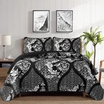 Djy Black Quilt Set California King, Boho Damask Bedspread Coverlet Soft .... Fixed Price $52.94.