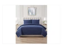 Seventh Studio Seashell Quilted 3-PC. Set, Full/ Queen Dark Blue. Fixed Price $60.00.