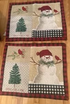 2 Nicholas Square Quilted Pillow Shams Christmas Tree Snowman Cardinals Pine. Fixed Price $19.95.