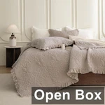Qsh 3 Piece Stonewashed Cotton Oversized King Quilt Bedspread Set, Linen. Fixed Price $124.69.