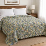Bean Pinwheel Yoyo Quilt Comforter Full Queen W/ Matching 19" X Pillow. Fixed Price $279.99.